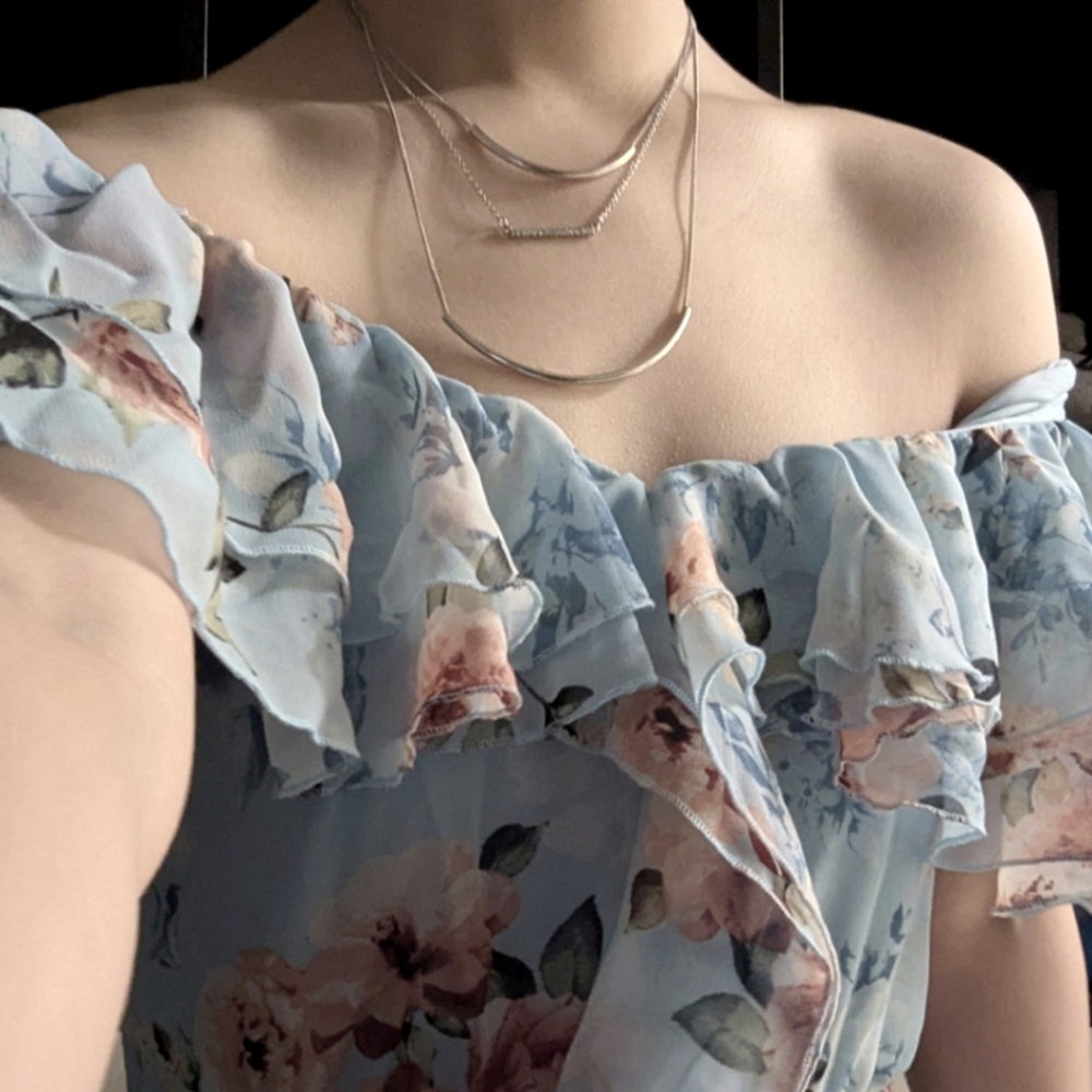 Water Rose Ruffle Dress